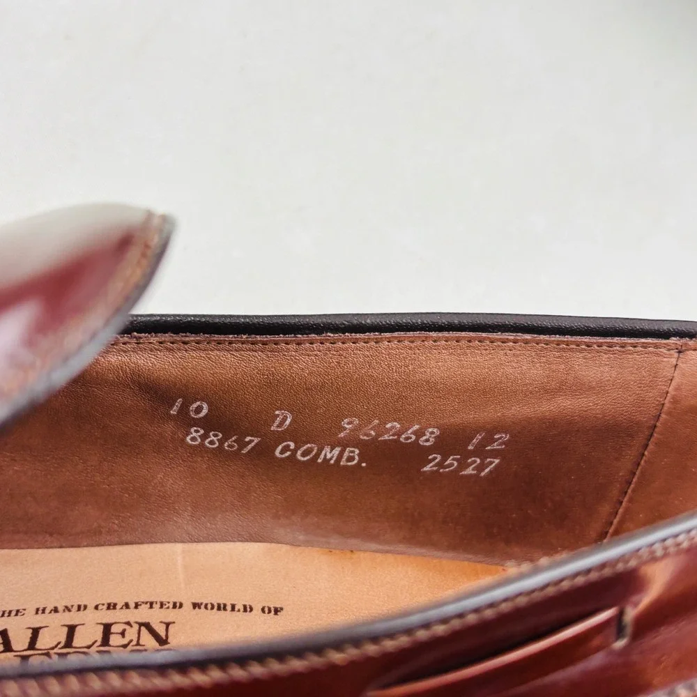 Allen Edmonds Berwick Loafer Mens 10 D Brown Leather Wingtip Slip On Shoes Box